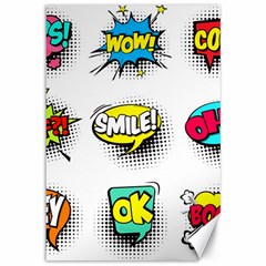 Set Colorful Comic Speech Bubbles Canvas 12  x 18 