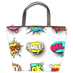 Set Colorful Comic Speech Bubbles Bucket Bag