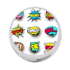 Set Colorful Comic Speech Bubbles 4-Port USB Hub (Two Sides)