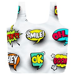 Set Colorful Comic Speech Bubbles Full Print Recycle Bag (XL)