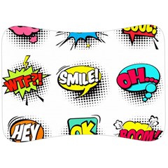 Set Colorful Comic Speech Bubbles Velour Seat Head Rest Cushion