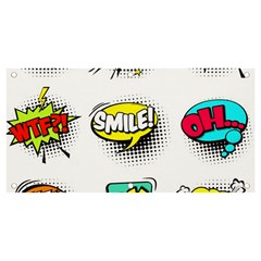 Set Colorful Comic Speech Bubbles Banner and Sign 4  x 2 