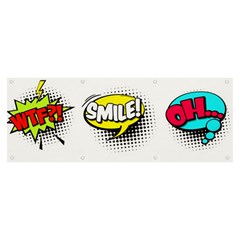 Set Colorful Comic Speech Bubbles Banner and Sign 8  x 3 