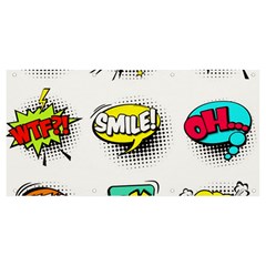 Set Colorful Comic Speech Bubbles Banner and Sign 8  x 4 