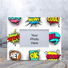 Set Colorful Comic Speech Bubbles White Tabletop Photo Frame 4 x6 