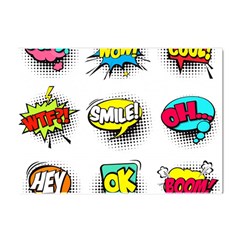 Set Colorful Comic Speech Bubbles Crystal Sticker (A4)