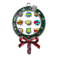 Set Colorful Comic Speech Bubbles Metal X Mas Lollipop with Crystal Ornament