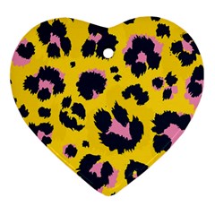 Leopard Print Seamless Pattern Ornament (heart)