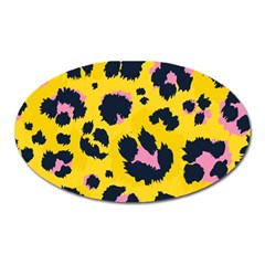 Leopard Print Seamless Pattern Oval Magnet