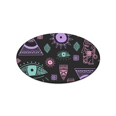 Vintage Seamless Pattern With Tribal Art African Style Drawing Sticker Oval (100 Pack)