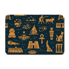 Dark Seamless Pattern Symbols Landmarks Signs Egypt Art Small Doormat