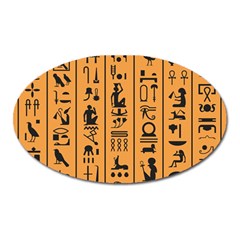 Egyptian Hieroglyphs Ancient Egypt Letters Papyrus Background Vector Old Egyptian Hieroglyph Writing Oval Magnet