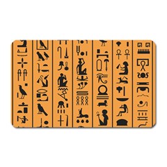 Egyptian Hieroglyphs Ancient Egypt Letters Papyrus Background Vector Old Egyptian Hieroglyph Writing Magnet (rectangular)