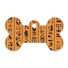 Egyptian Hieroglyphs Ancient Egypt Letters Papyrus Background Vector Old Egyptian Hieroglyph Writing Dog Tag Bone (two Sides)