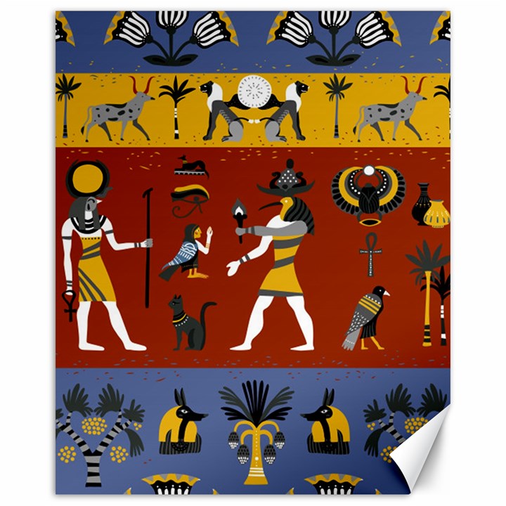 Ancient Egyptian Religion Seamless Pattern Canvas 16  x 20 