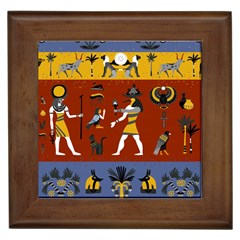 Ancient Egyptian Religion Seamless Pattern Framed Tile