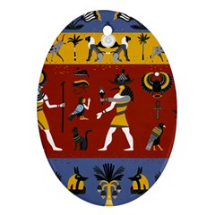 Ancient Egyptian Religion Seamless Pattern Ornament (oval) by Hannah976