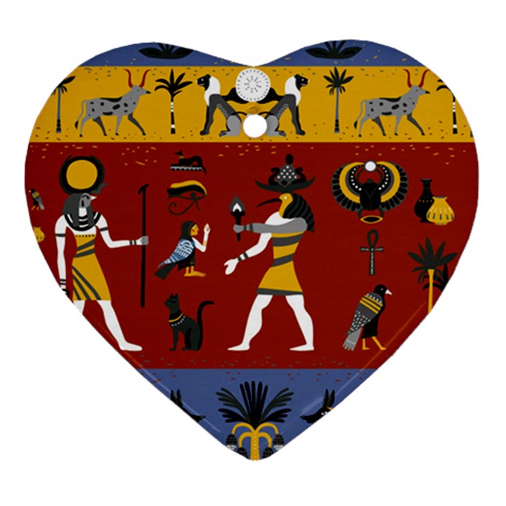 Ancient Egyptian Religion Seamless Pattern Ornament (Heart)