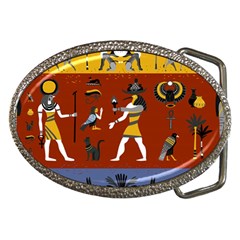 Ancient Egyptian Religion Seamless Pattern Belt Buckles