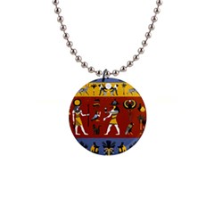 Ancient Egyptian Religion Seamless Pattern 1  Button Necklace by Hannah976