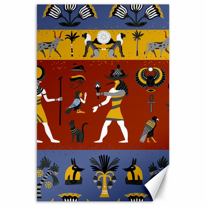 Ancient Egyptian Religion Seamless Pattern Canvas 24  x 36 