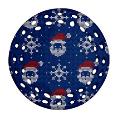 Santa Clauses Wallpaper Round Filigree Ornament (two Sides) by artworkshop