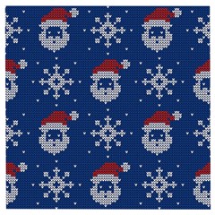 Santa Clauses Wallpaper Wooden Puzzle Square by artworkshop