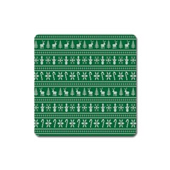 Wallpaper Ugly Sweater Backgrounds Christmas Square Magnet by artworkshop