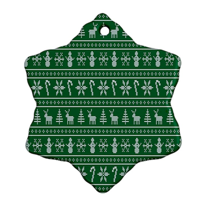 Wallpaper Ugly Sweater Backgrounds Christmas Snowflake Ornament (Two Sides)