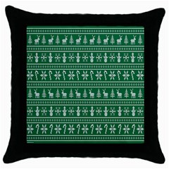 Wallpaper Ugly Sweater Backgrounds Christmas Throw Pillow Case (black)