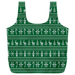 Wallpaper Ugly Sweater Backgrounds Christmas Full Print Recycle Bag (xxl)