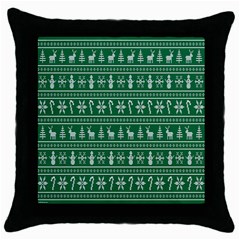 Wallpaper Ugly Sweater Backgrounds Christmas Throw Pillow Case (black) by artworkshop