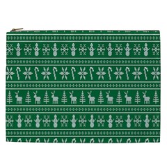 Wallpaper Ugly Sweater Backgrounds Christmas Cosmetic Bag (xxl) by artworkshop