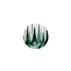 Tree Watercolor Painting Pine Forest 1  Mini Magnets