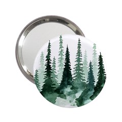 Tree Watercolor Painting Pine Forest 2 25  Handbag Mirrors