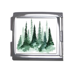 Tree Watercolor Painting Pine Forest Mega Link Italian Charm (18mm)