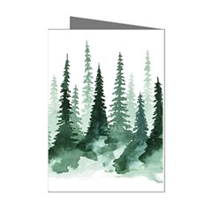 Tree Watercolor Painting Pine Forest Mini Greeting Cards (Pkg of 8)