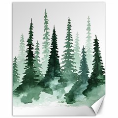 Tree Watercolor Painting Pine Forest Canvas 16  x 20 