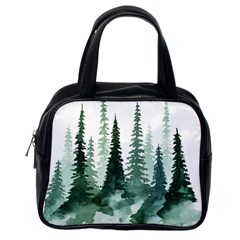 Tree Watercolor Painting Pine Forest Classic Handbag (One Side)