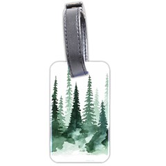 Tree Watercolor Painting Pine Forest Luggage Tag (two sides)