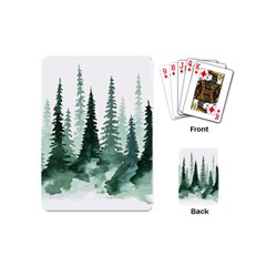 Tree Watercolor Painting Pine Forest Playing Cards Single Design (mini)