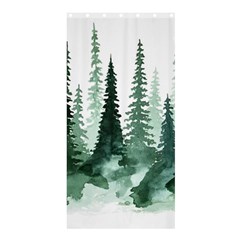 Tree Watercolor Painting Pine Forest Shower Curtain 36  x 72  (Stall) 