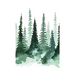 Tree Watercolor Painting Pine Forest Shower Curtain 48  x 72  (Small) 