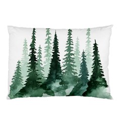 Tree Watercolor Painting Pine Forest Pillow Case (Two Sides)