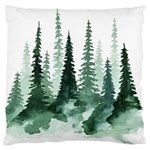 Tree Watercolor Painting Pine Forest Large Cushion Case (Two Sides) Back