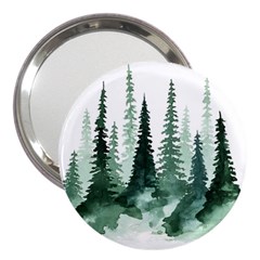 Tree Watercolor Painting Pine Forest 3  Handbag Mirrors