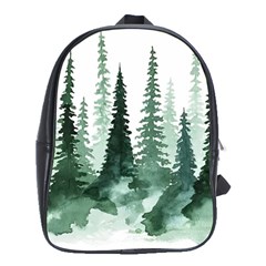 Tree Watercolor Painting Pine Forest School Bag (XL)