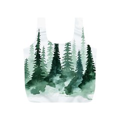 Tree Watercolor Painting Pine Forest Full Print Recycle Bag (S)