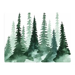 Tree Watercolor Painting Pine Forest Two Sides Premium Plush Fleece Blanket (Mini)
