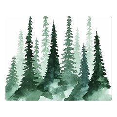 Tree Watercolor Painting Pine Forest Two Sides Premium Plush Fleece Blanket (Large)